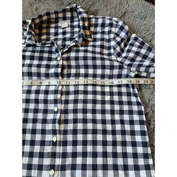 J‎ crew gingham print 100% cotton button up blouse size small - Picture 4 of 6